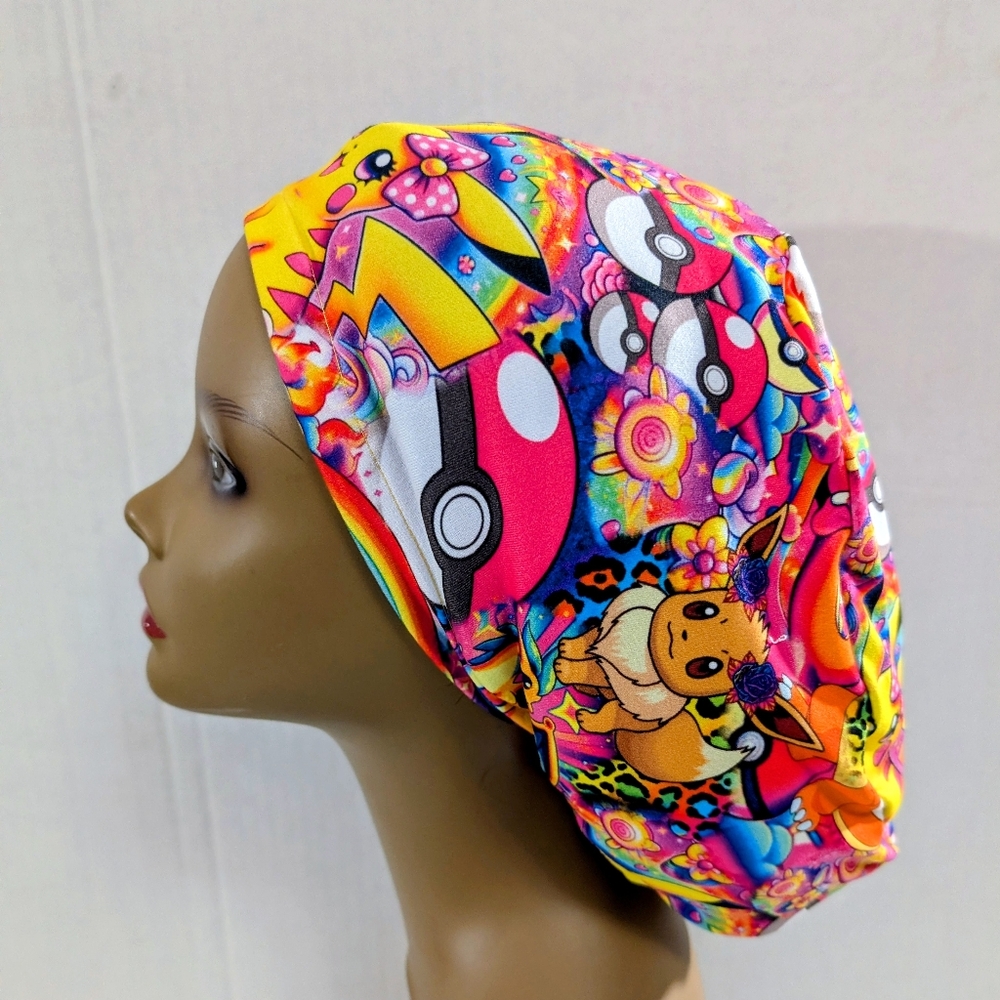 Pokemon, Euro Style Scrub Cap, Scrub Cap, Surgery Hat, Chemo Hat